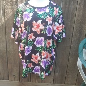 No Boundaries Black Tropical Flower Tunic